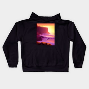 Sun cliff scenery. Kids Hoodie